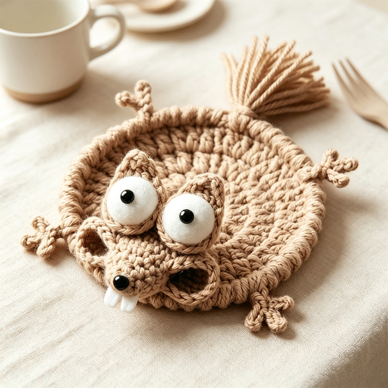Cute Crochet Animal Coaster Ha - огляд і ціна Home Textiles Today