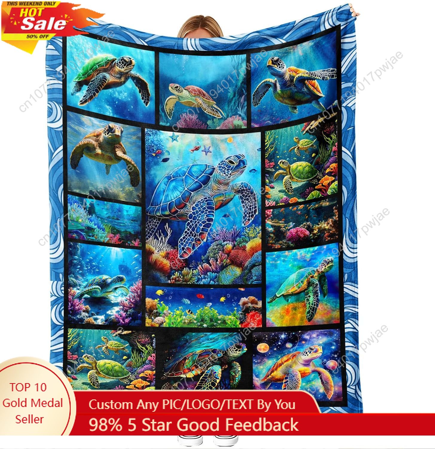 Sea Turtle Flannel Throw Blank - огляд і ціна Home Textiles Towel