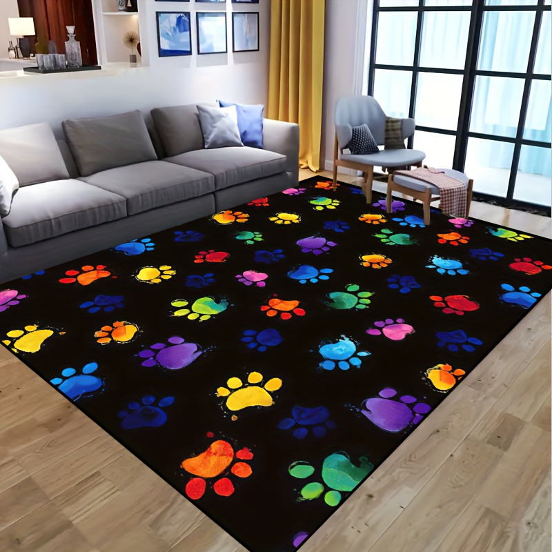 1pc Vibrant Dog Paw Print Area - огляд і ціна Home Textiles Design