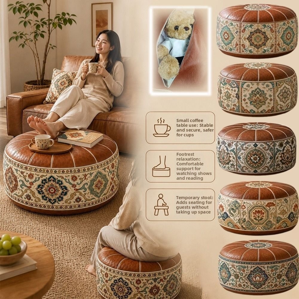 New PU Leather Ottoman Pouf Bo - огляд і ціна Floor Cushion Pouf