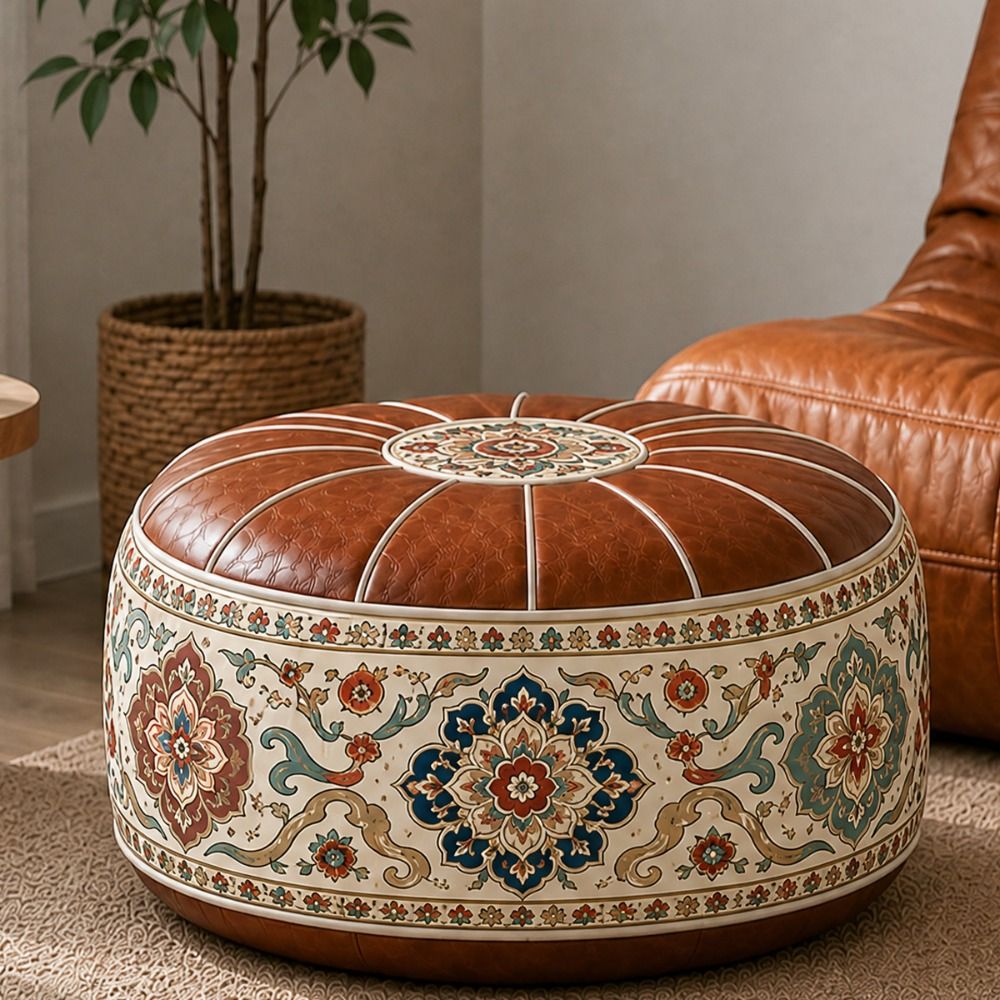 New PU Leather Ottoman Pouf Bo - огляд і ціна Floor Cushion Pouf