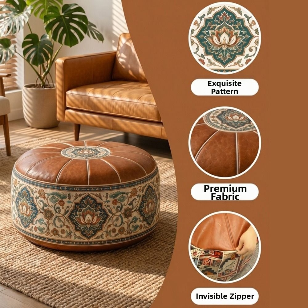 New PU Leather Ottoman Pouf Bo - огляд і ціна Floor Cushion Pouf