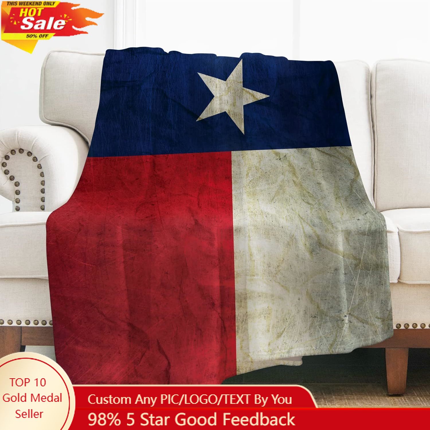Levens Texas Flag Throw Blanke - огляд і ціна Home Textiles Towel