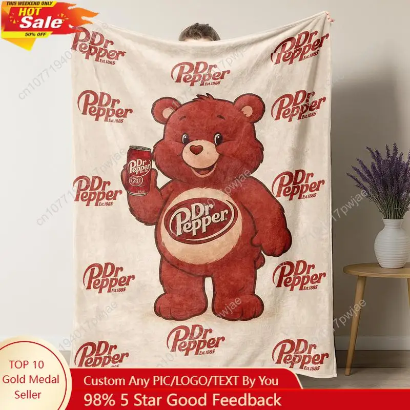 Dr Pepper Bear Flannel Throw B - огляд і ціна Home Textiles Throw