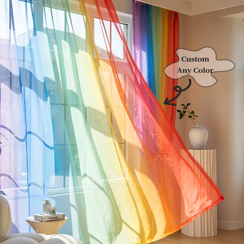 Custom 2D Flat 2pcs Sheer Curt - огляд і ціна Home Textiles Design
