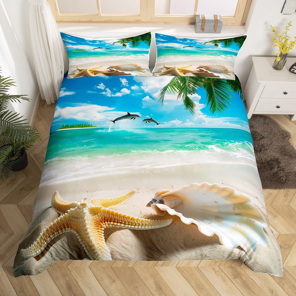 Beach Comforter Cover, Coastal - огляд і ціна Bed Sheet Microfiber