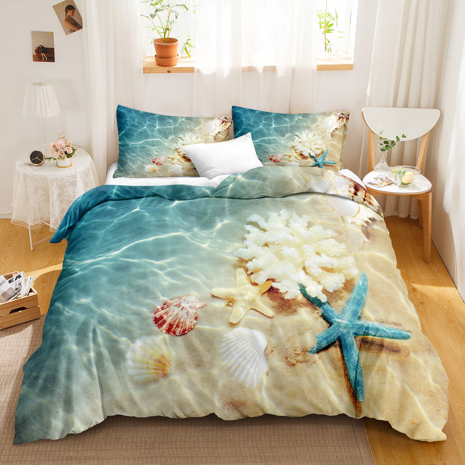Beach Comforter Cover, Coastal - огляд і ціна Bed Sheet Microfiber