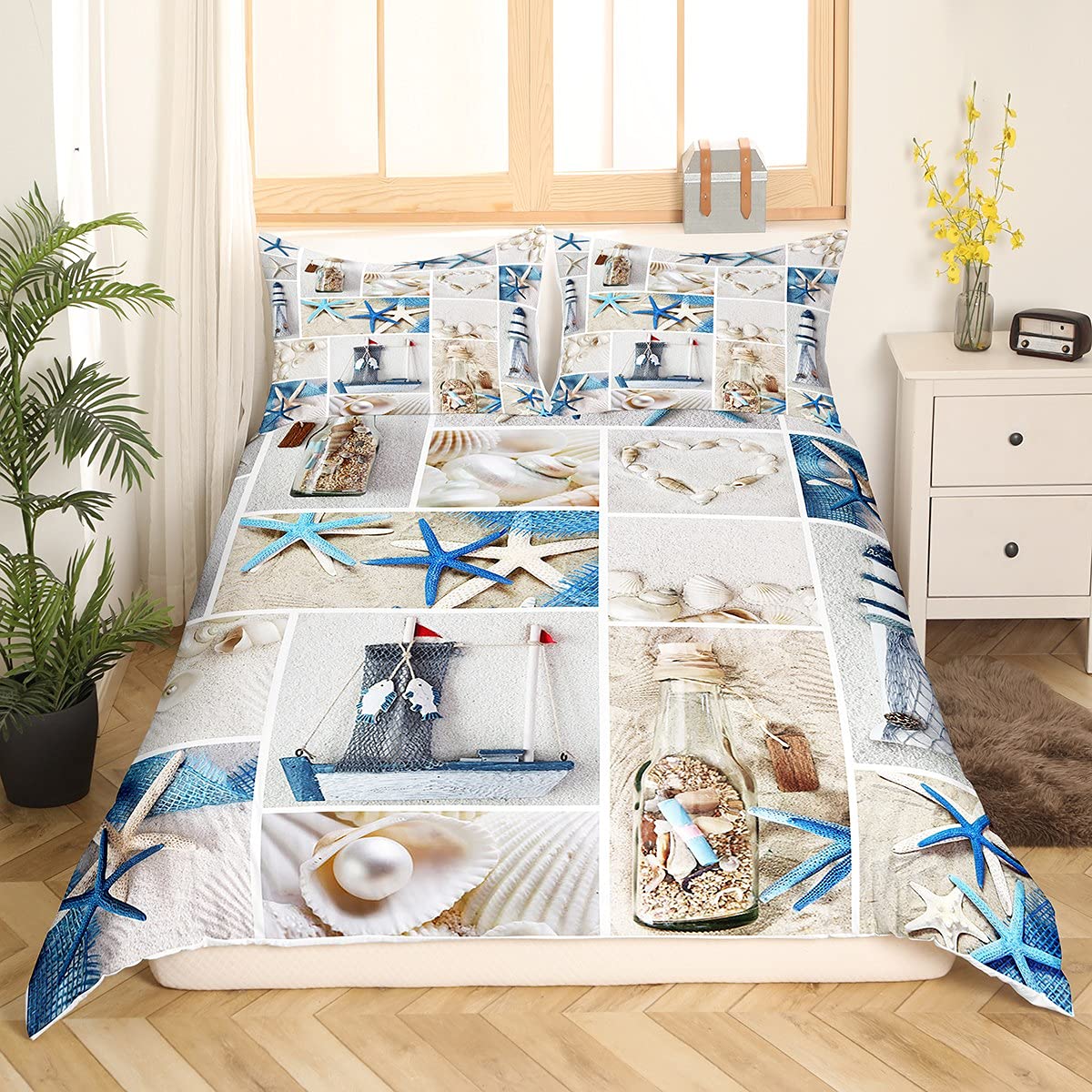 Beach Comforter Cover, Coastal - огляд і ціна Bed Sheet Microfiber