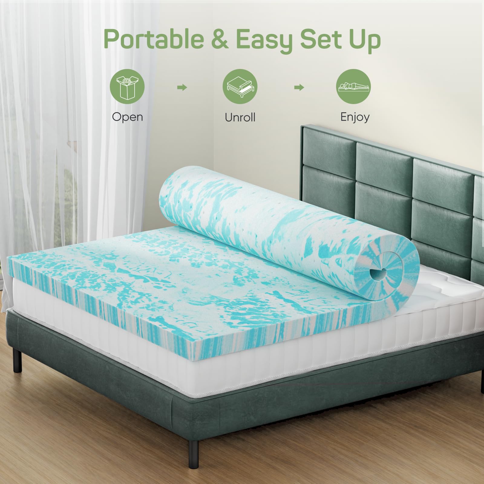 2 Inch Cooling Gel Swirl Memor - огляд і ціна Memory Foam Topper