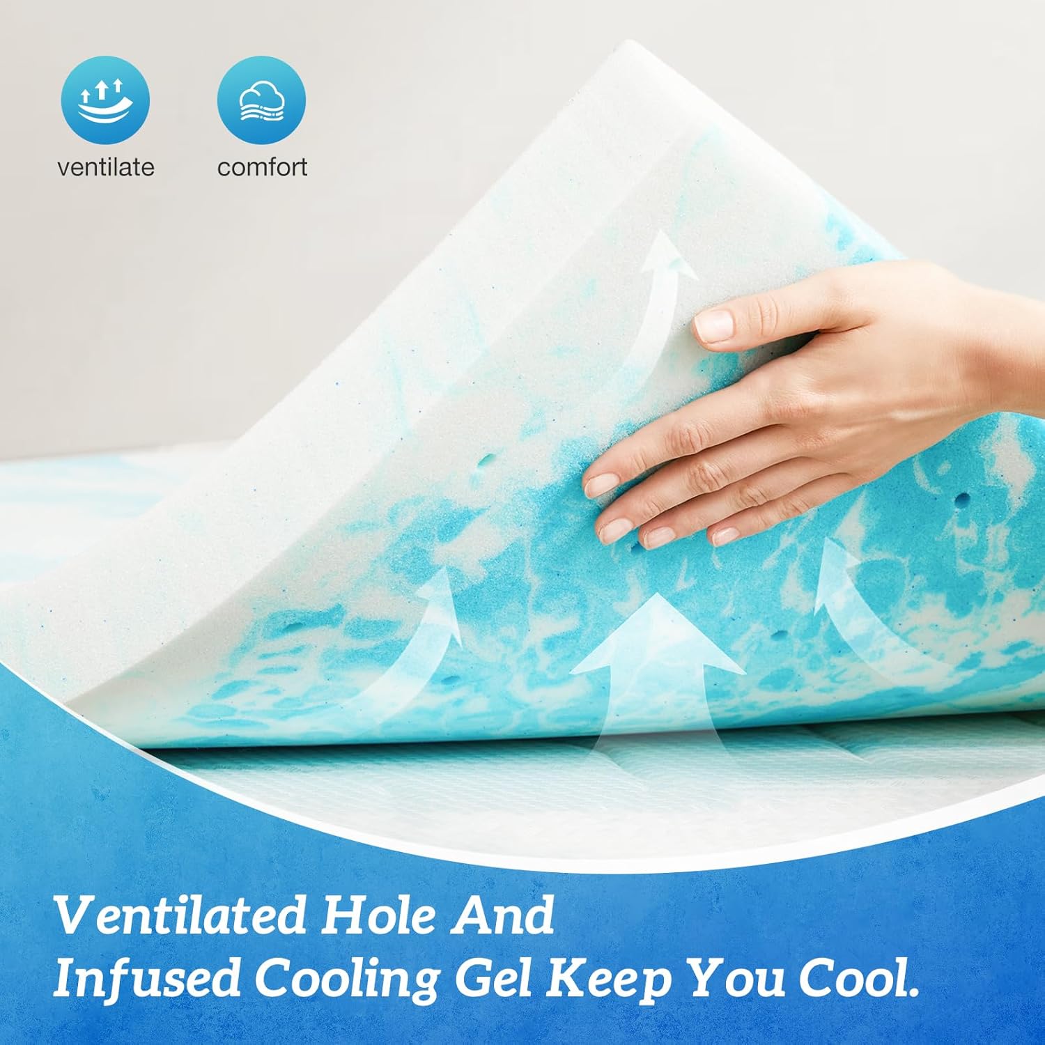 2 Inch Cooling Gel Swirl Memor - огляд і ціна Memory Foam Topper