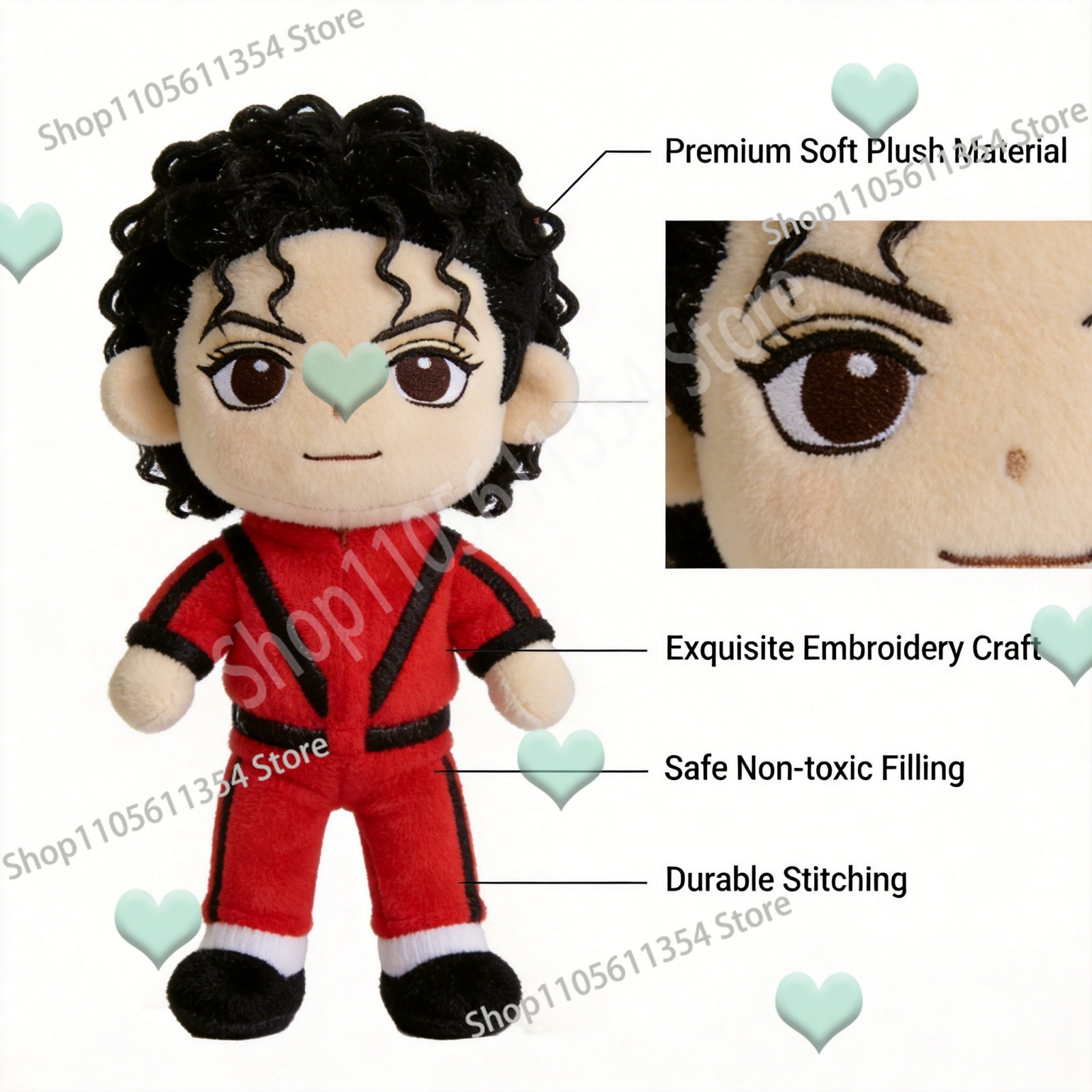 Red Michael Cute Plush Doll 25 - огляд і ціна Home Textiles Today