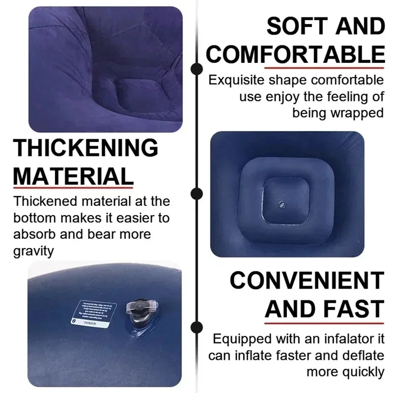 Large Inflatable Lazy Sofa PVC - огляд і ціна Floor Cushion Pouf