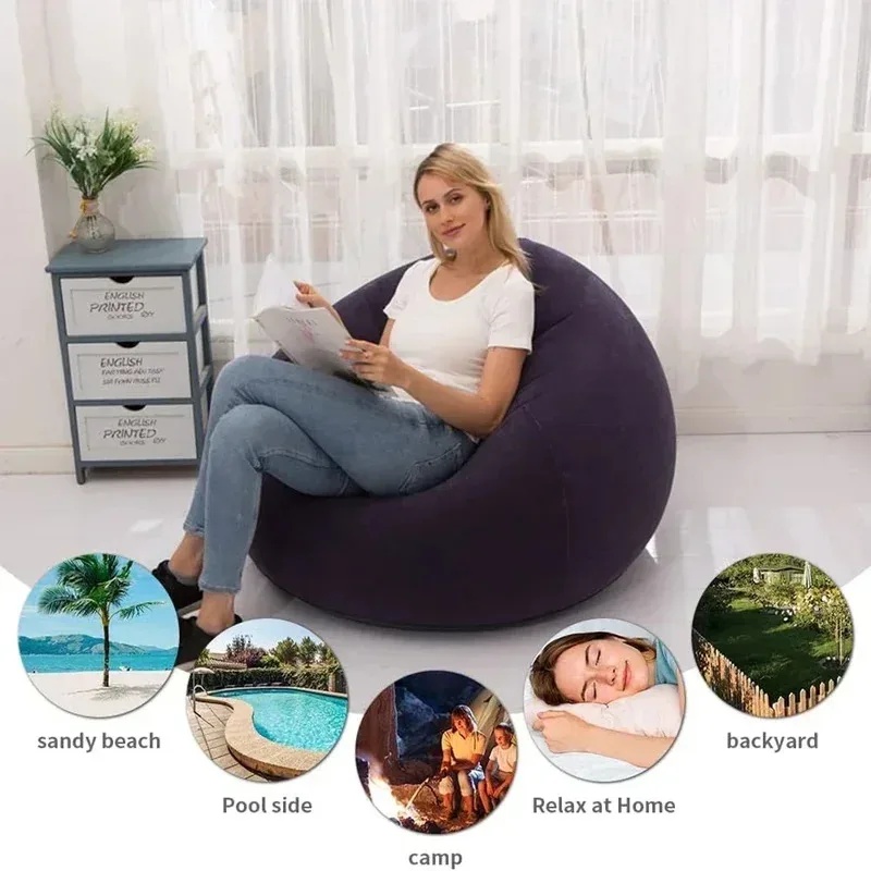 Large Inflatable Lazy Sofa PVC - огляд і ціна Floor Cushion Pouf