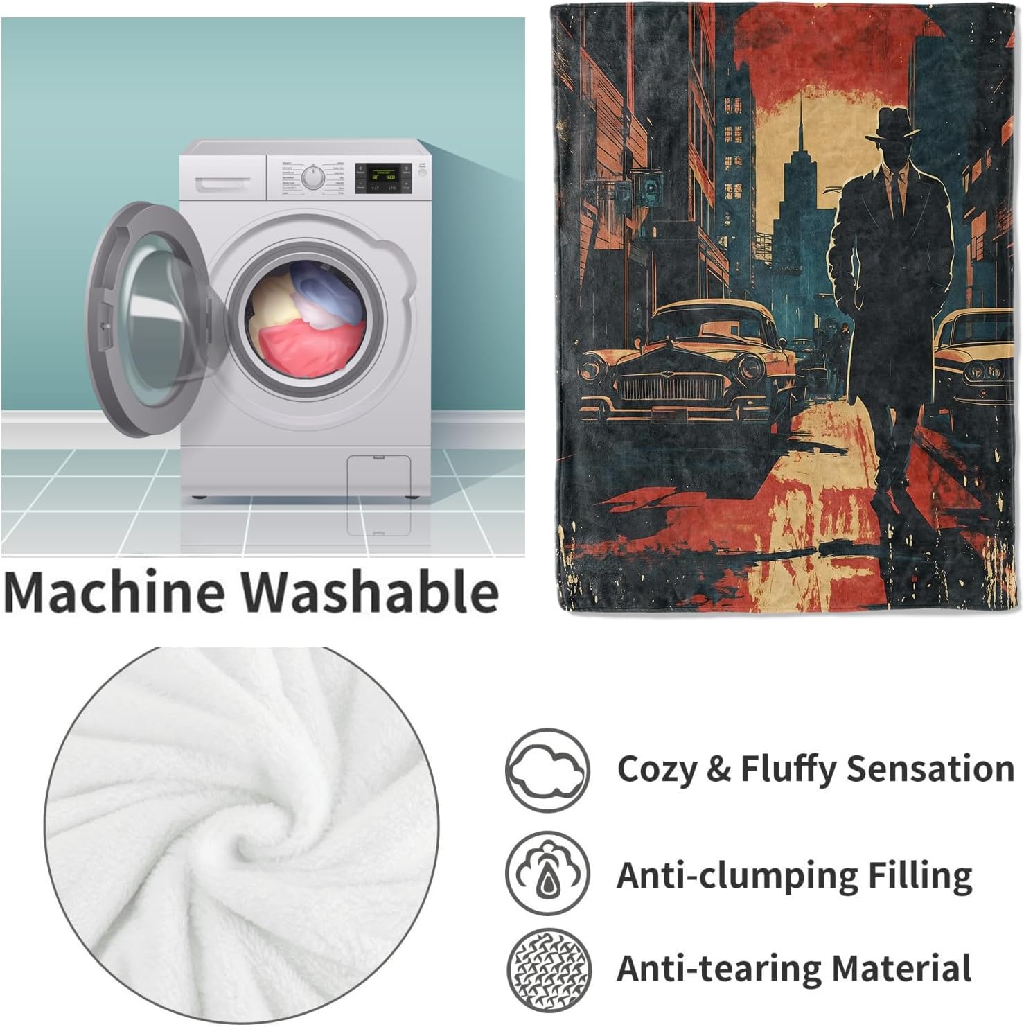 Noir Detective Blanket Gifts f - огляд і ціна Home Textiles Towel