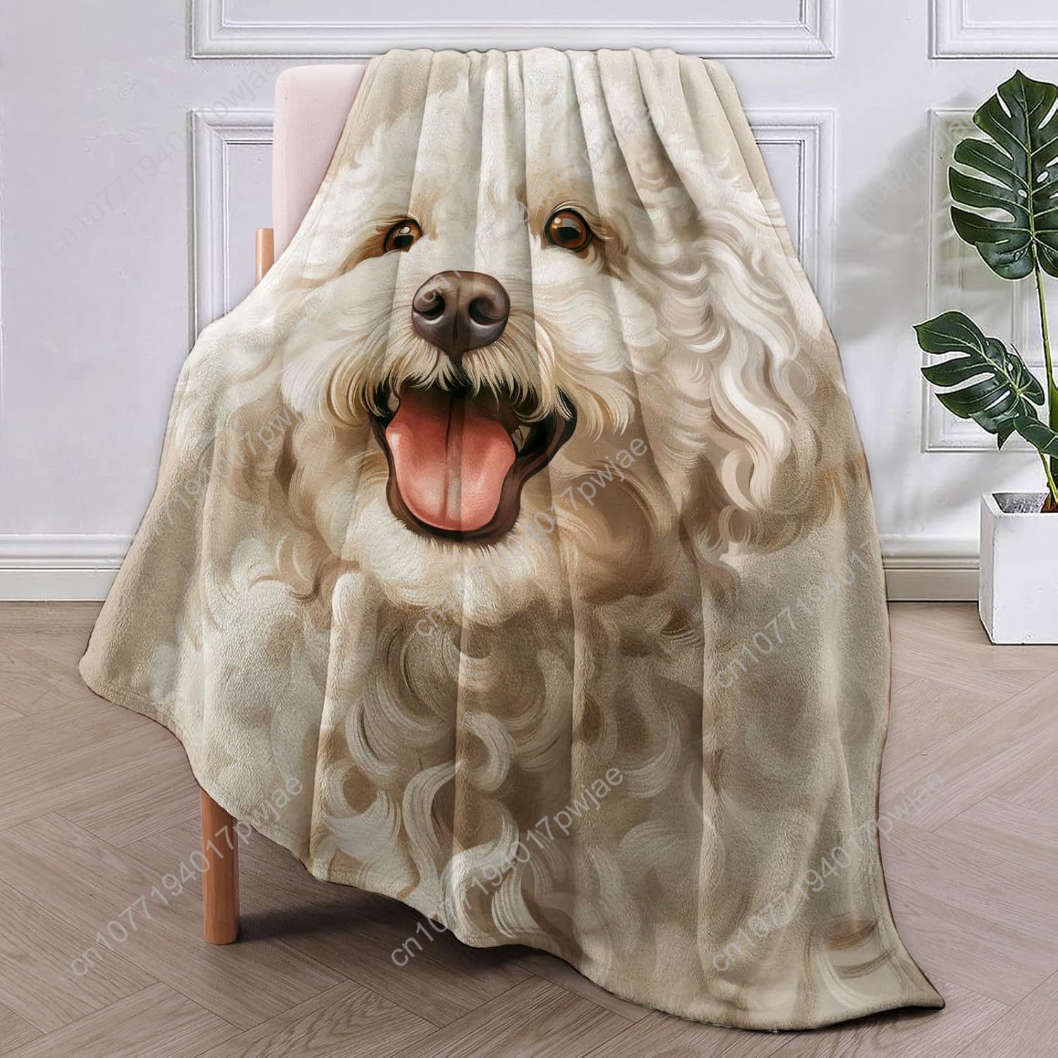 Joyful Poodle Portrait Blanket - огляд і ціна Home Textiles Design